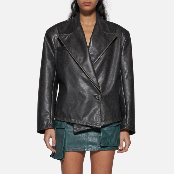 BLAZER IN SKIN - BLACK