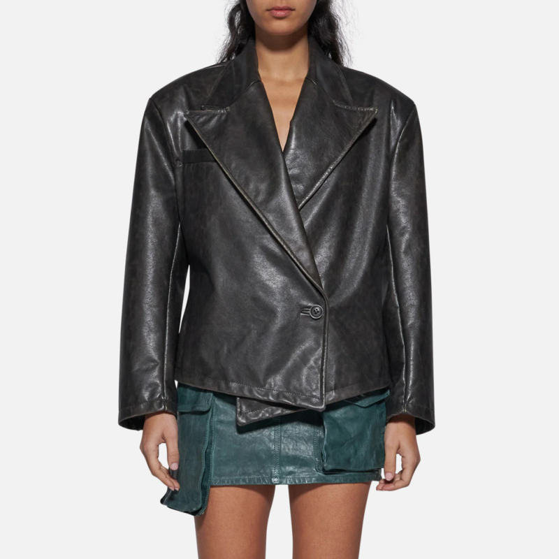 BLAZER IN SKIN - BLACK