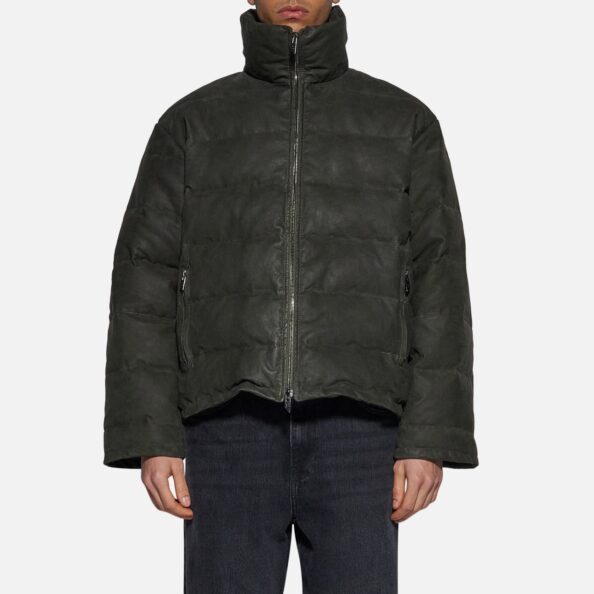 DOWN JACKET IN SKIN - DARK GREEN