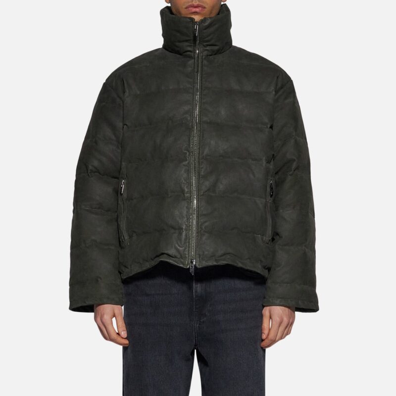 DOWN JACKET IN SKIN - DARK GREEN