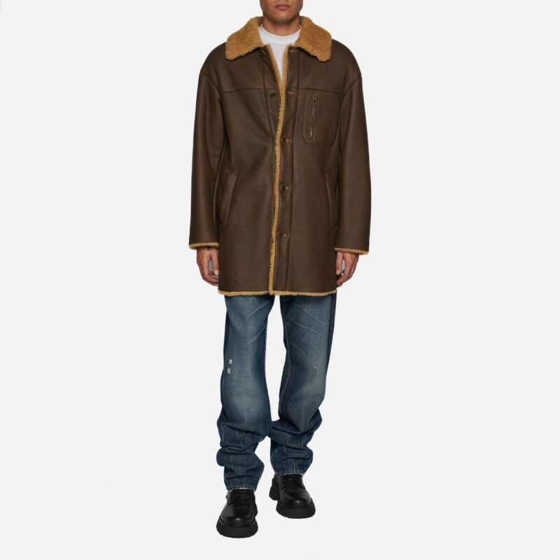 COAT IN SHEARLING - BROWN - Image 2
