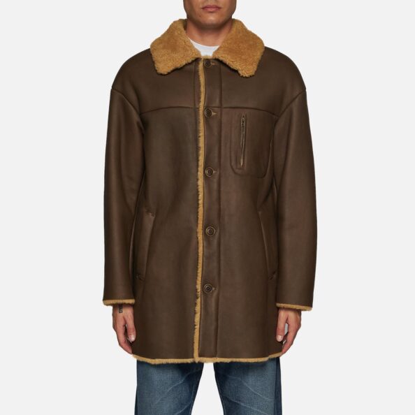 COAT IN SHEARLING - BROWN